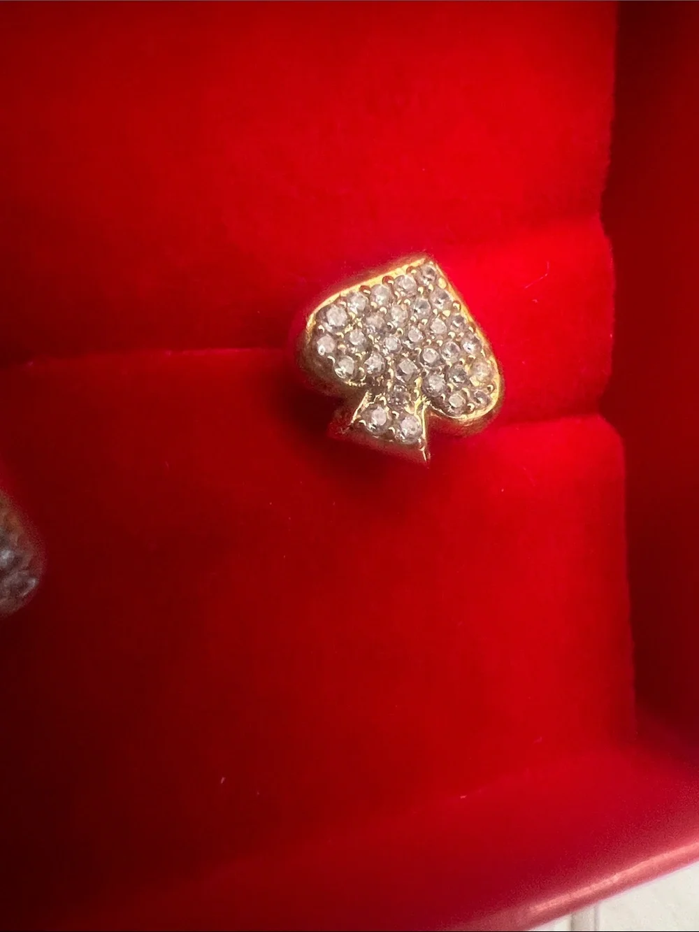 Kate Spade Rose Gold Crystal Spade Stud Earrings